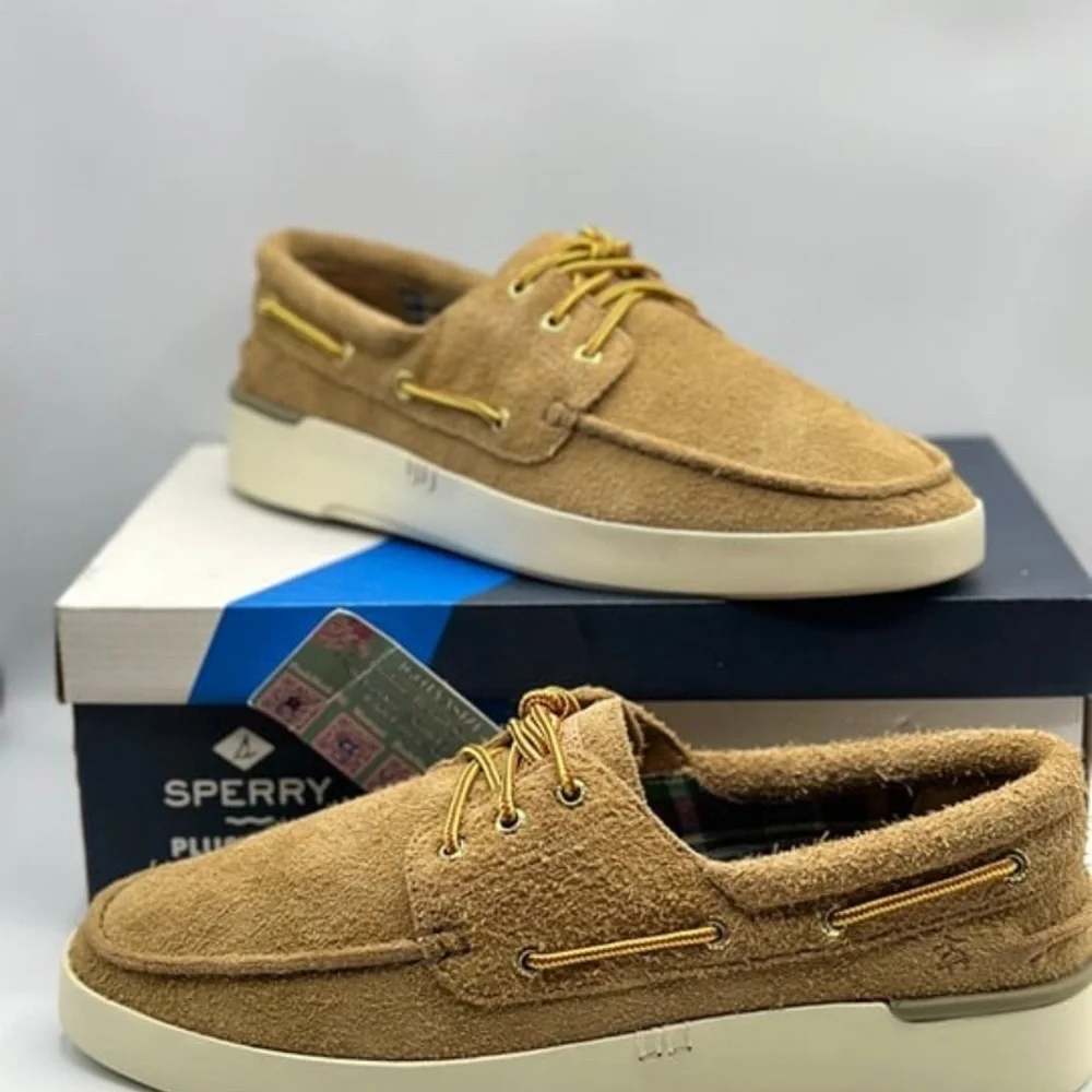 ✨Sperry x‎ Brooks Brothers A/O Cup 3-Eye - Premium Beige Suede Boat Shoes✨